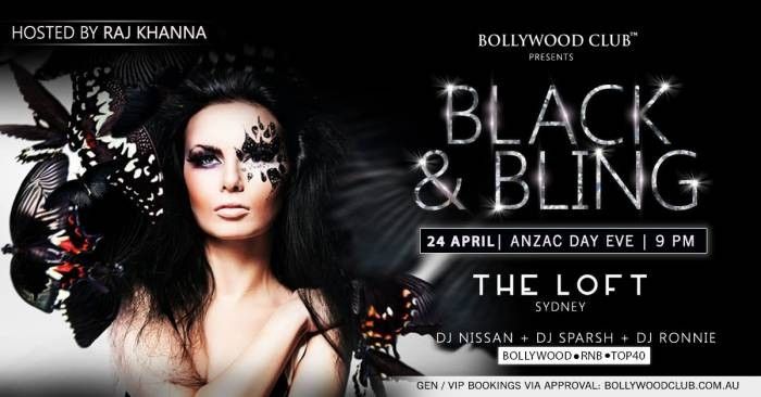 Black & Bling Bollywood Bash at The Loft in Sydney, 24th-25th April 2018Event DetailsVenue: THE LOFT, 3 Lime St, Sydney NSW 2000, AustraliaDate: Apr 24 to Apr 25Time: Apr 24 at 9 PM to Apr 25 at 3 AMfor more info visit :https://www.facebook.com/events/423476794762653/for tickets : http://www.bollywoodclub.com.au/event_details/black-bling-bollywood-bash-the-loft/?utm_source=facebook-post