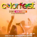 Colorfest SydneyOrganized By : Star Event ProductionsDate : 08-Apr-2018Time : 11:00 AM to 04:00 PMVenue : St Ives Showground ST IVESAddress : 450 Mona Vale Rd, St. Ives NSW 2075Contact Number : 1300338368Email : info@stareventproductions.com.auWebsite : www.colorfest.com.auBook tickets : https://www.trybooking.com/book/event?eid=339943