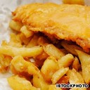 Fish 'n' chips by the beach<br /><br />You can find the best fish and chips at Doyles on the Beach, 11 Marine Parade, Watsons <br /><br />Recepi<br />Ingredients<br /><br />Hmm. It looks like these ingredients aren't on sale today.<br />These nearby stores have ingredients on sale!<br />Find the closest stores (uses your location)<br /> 4 large potatoes, peeled and cut into strips 1 cup all-purpose flour 1 teaspoon baking powder 1 teaspoon salt 1 teaspoon ground black pepper 1 cup milk 1 egg 1 quart vegetable oil for frying 1 1/2 pounds cod fillets Add all ingredients to list<br /><br />Directions<br />Place potatoes in a medium-size bowl of cold water. In a separate medium-size mixing bowl, mix together flour, baking powder, salt, and pepper. Stir in the milk and egg; stir until the mixture is smooth. Let mixture stand for 20 minutes.<br />Preheat the oil in a large pot or electric skillet to 350 degrees F (175 degrees C).<br />Fry the potatoes in the hot oil until they are tender. Drain them on paper towels.<br />Dredge the fish in the batter, one piece at a time, and place them in the hot oil. Fry until the fish is golden brown. If necessary, increase the heat to maintain the 350 degrees F (175 degrees C) temperature. Drain well on paper towels.<br />Fry the potatoes again for 1 to 2 minutes for added crispness.